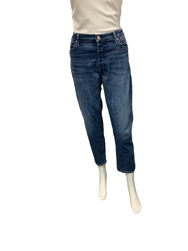 7 For All Mankind Josefina Women's  Blue Jeans Size: 12 Comfortable Low-Rise Jeans