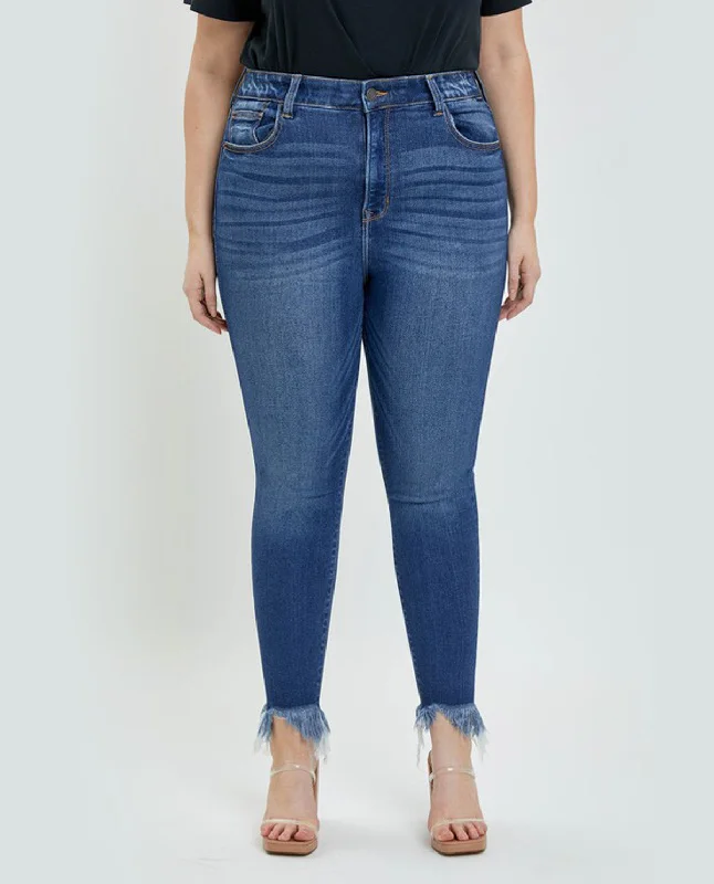 Cello PLUS High Rise Ankle Skinny Jeans Stylish High-Waisted Denim