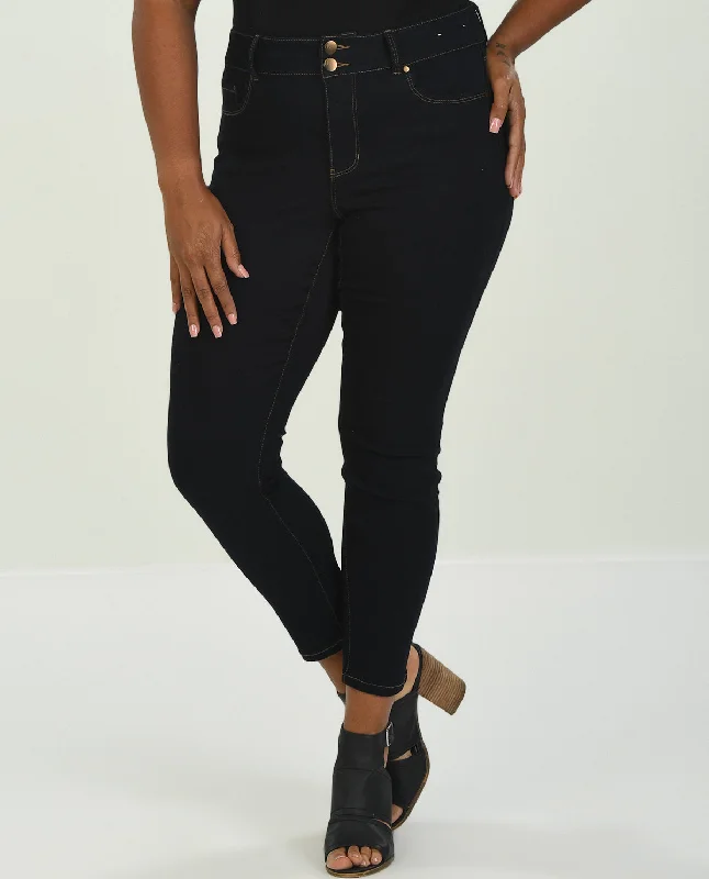 D Jeans Plus Double Button Skinny Jean Elegant Bootcut Fit Jeans