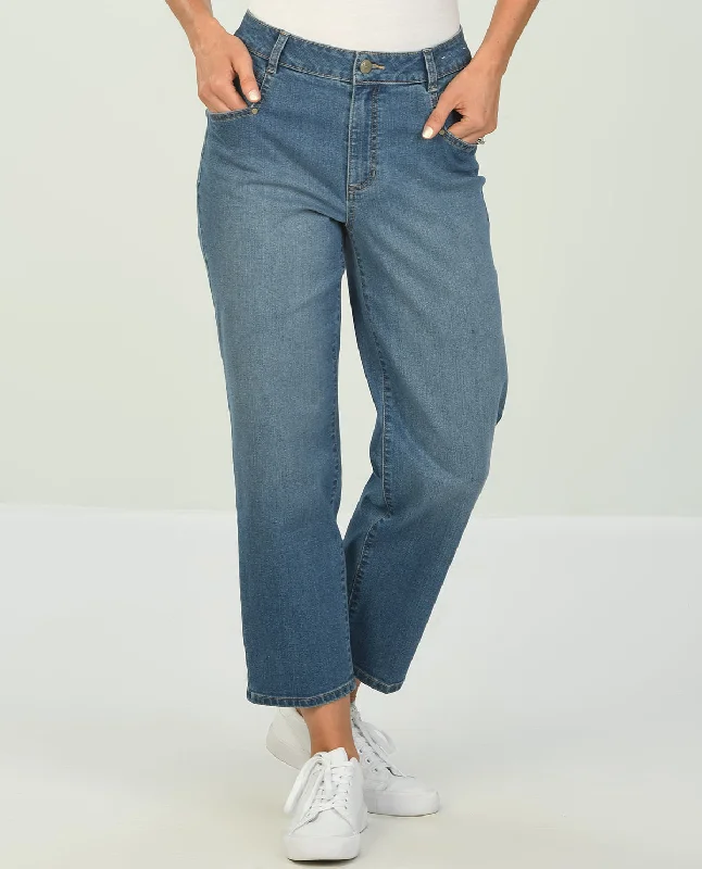 D Jeans Straight Leg Ankle Jean Comfortable Flare Leg Jeans