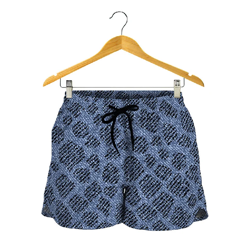 Giraffe Denim Jeans Pattern Print Women's Shorts Chic Faded Blue Jeans