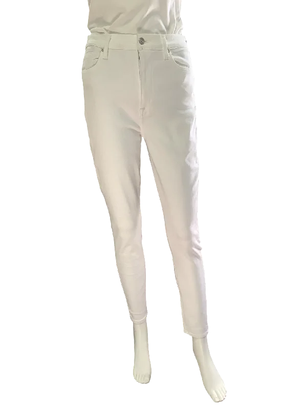 7 For All Mankind Jeans White Slim Illusion High Waist Ankle Skinny W/Tags Size: 28 Cozy Relaxed Fit Jeans