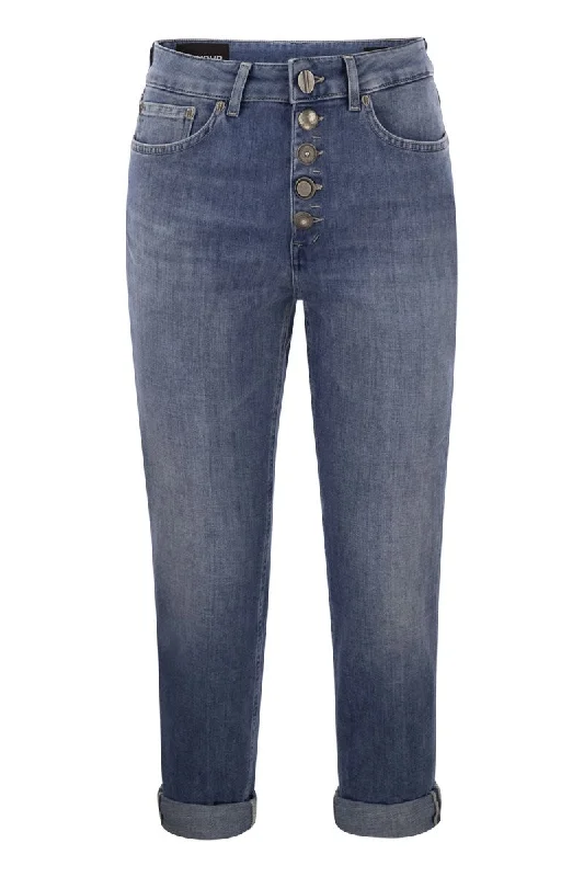 KOONS - Loose jeans with jewelled buttons Stylish Relaxed Fit Skinny Jeans