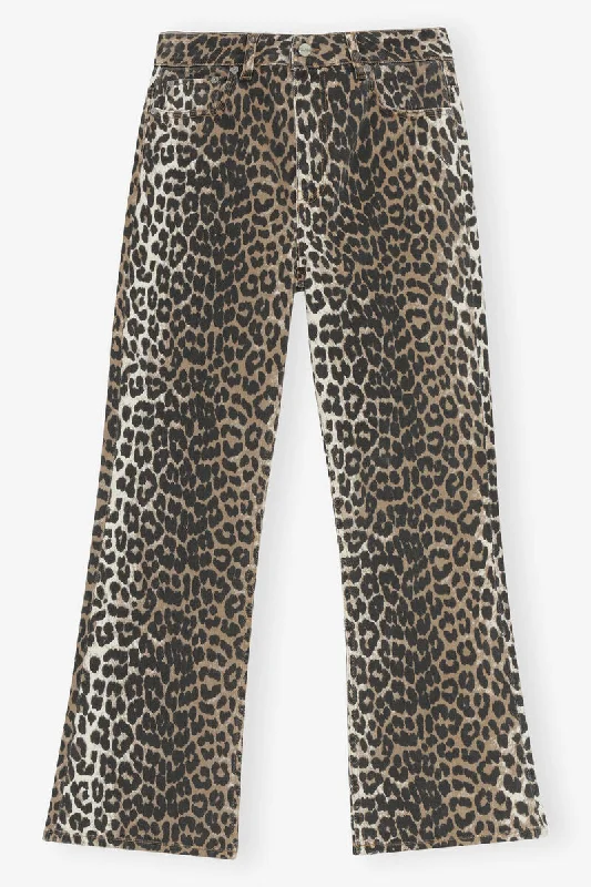 Leopard Betzy Cropped Jeans Comfortable Straight-Legged Denim