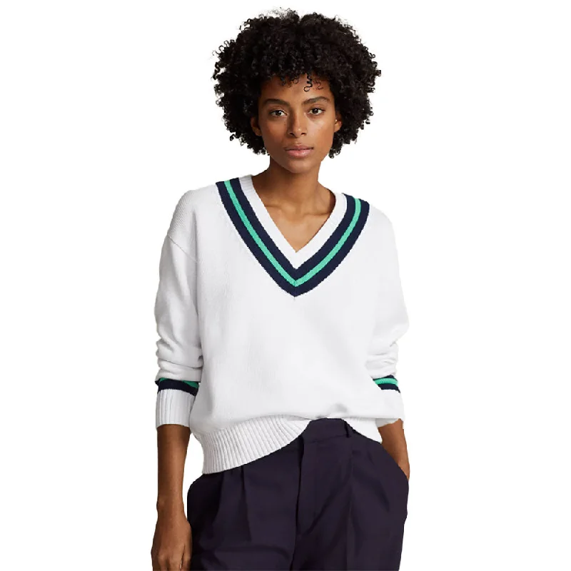 RLX Polo Golf V-Neck Cricket Womens Golf Sweater Elegant Classic Vintage