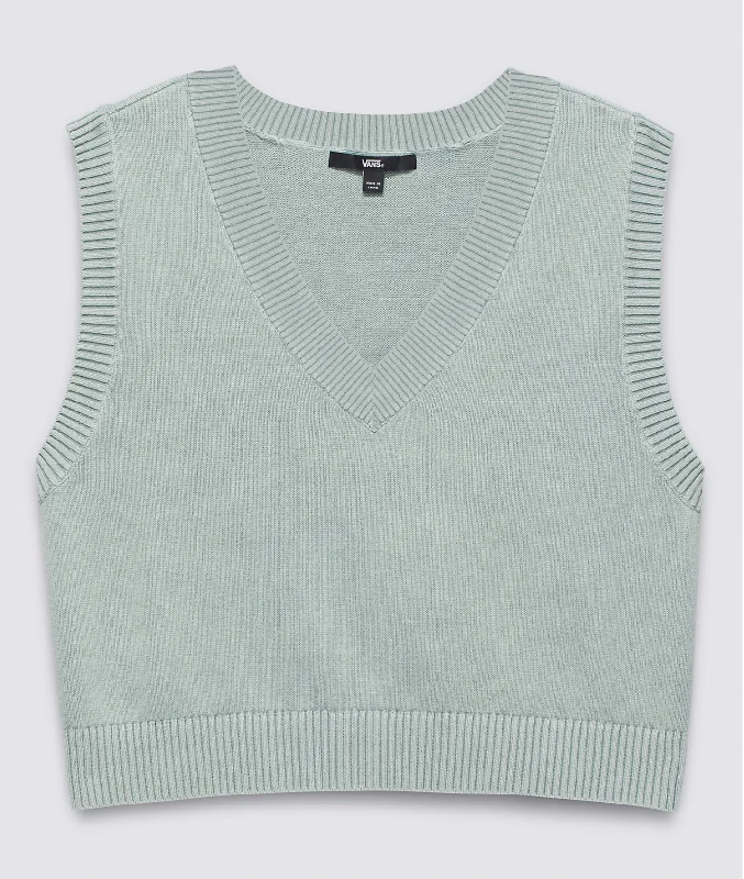 Syd Sweater Vest - Gray Mist Silk Blend Satin Velvet