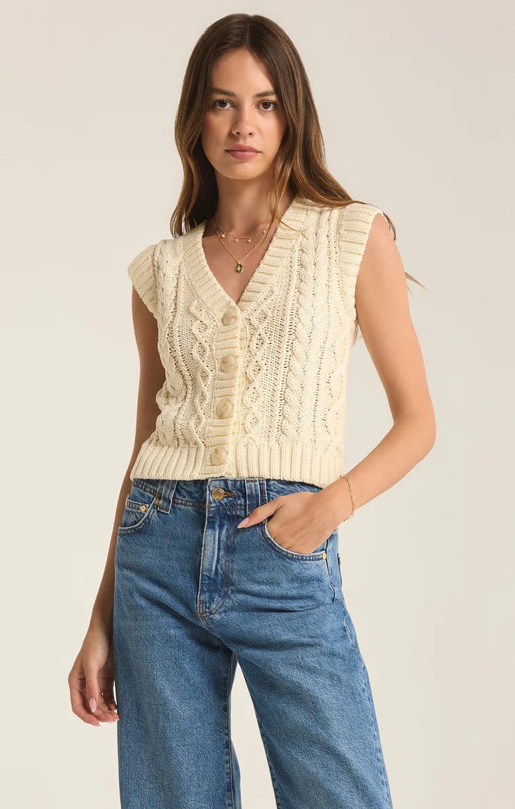 Set Adrift Sweater Vest Notch Collar Peter Pan Collar Cowl Neck