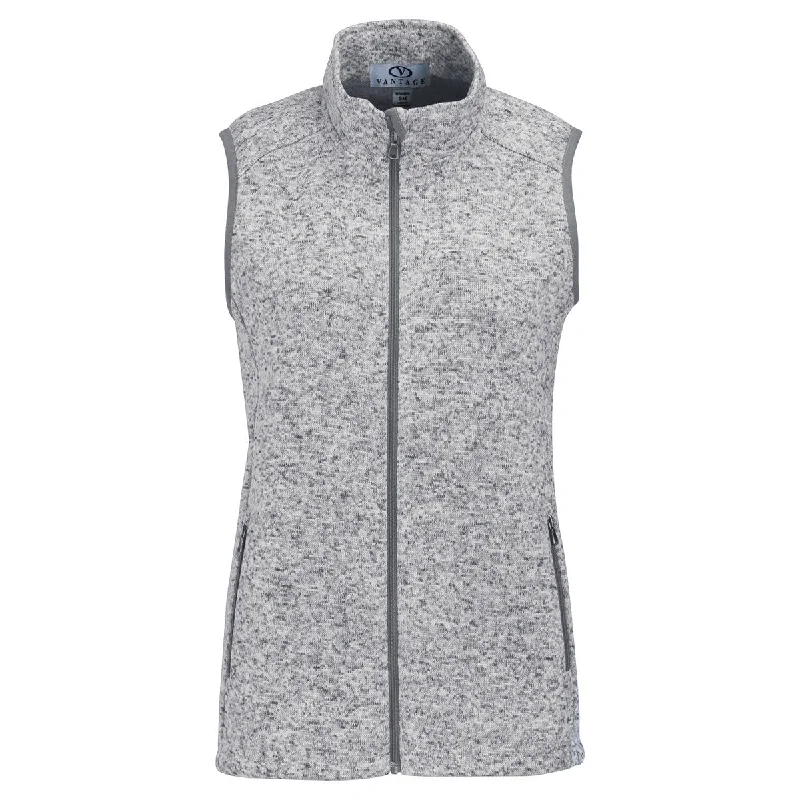 Vantage Women's Iceberg Summit Sweater-Fleece Vest Silk Blend Satin Velvet