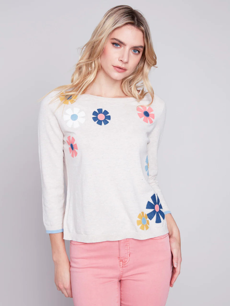 FLOWER PATCH SWEATER Elasticated Padded Insulated